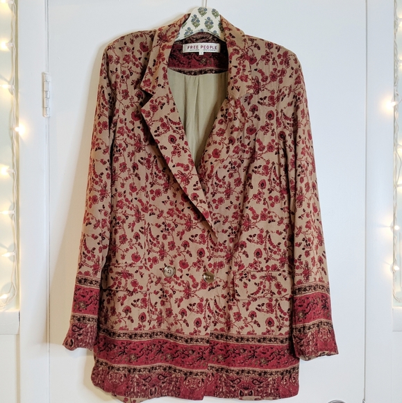 NWT Free People Bellflower Blazer / Tobacco Combo - Picture 5 of 7